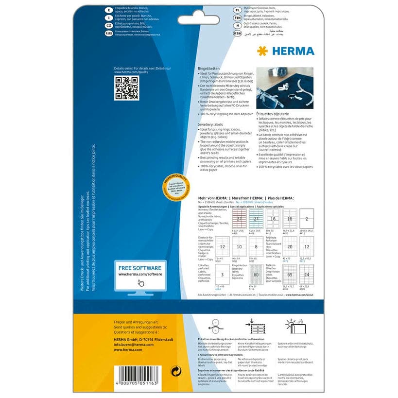 Ringetiketten, blickdicht, stark haftend