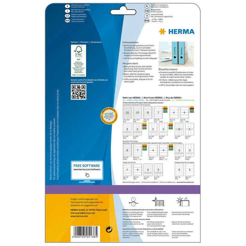 Ordner-Etiketten blau