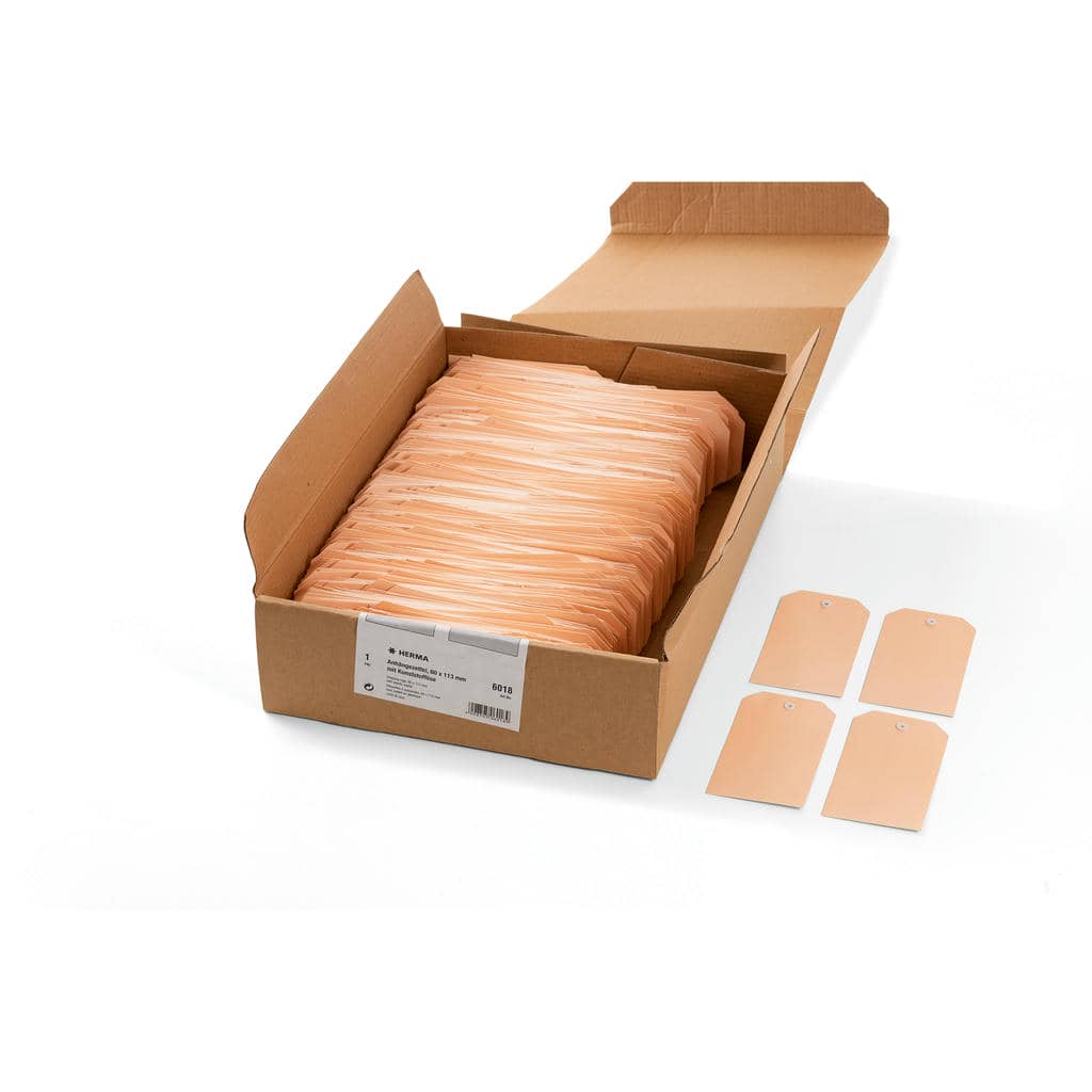 Anhängezettel mit Kunststofföse