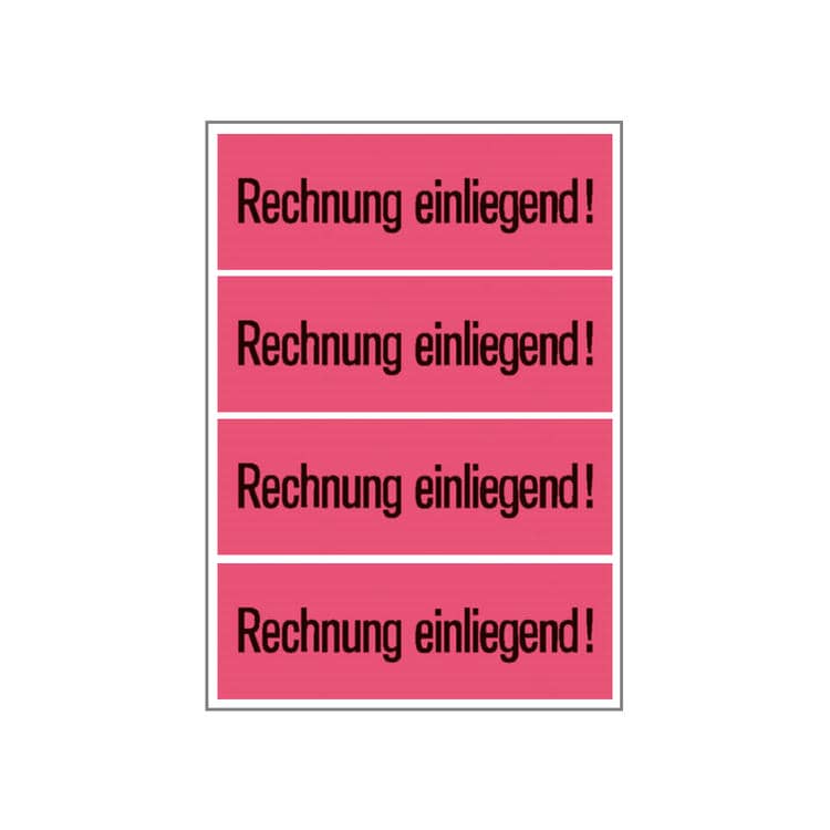 Versandzettel ""Rechnung einliegend"" leuchtrot