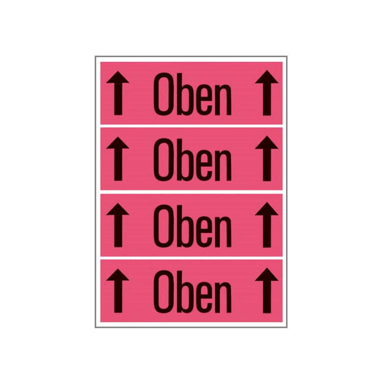 Versandzettel ""Oben"" leuchtrot