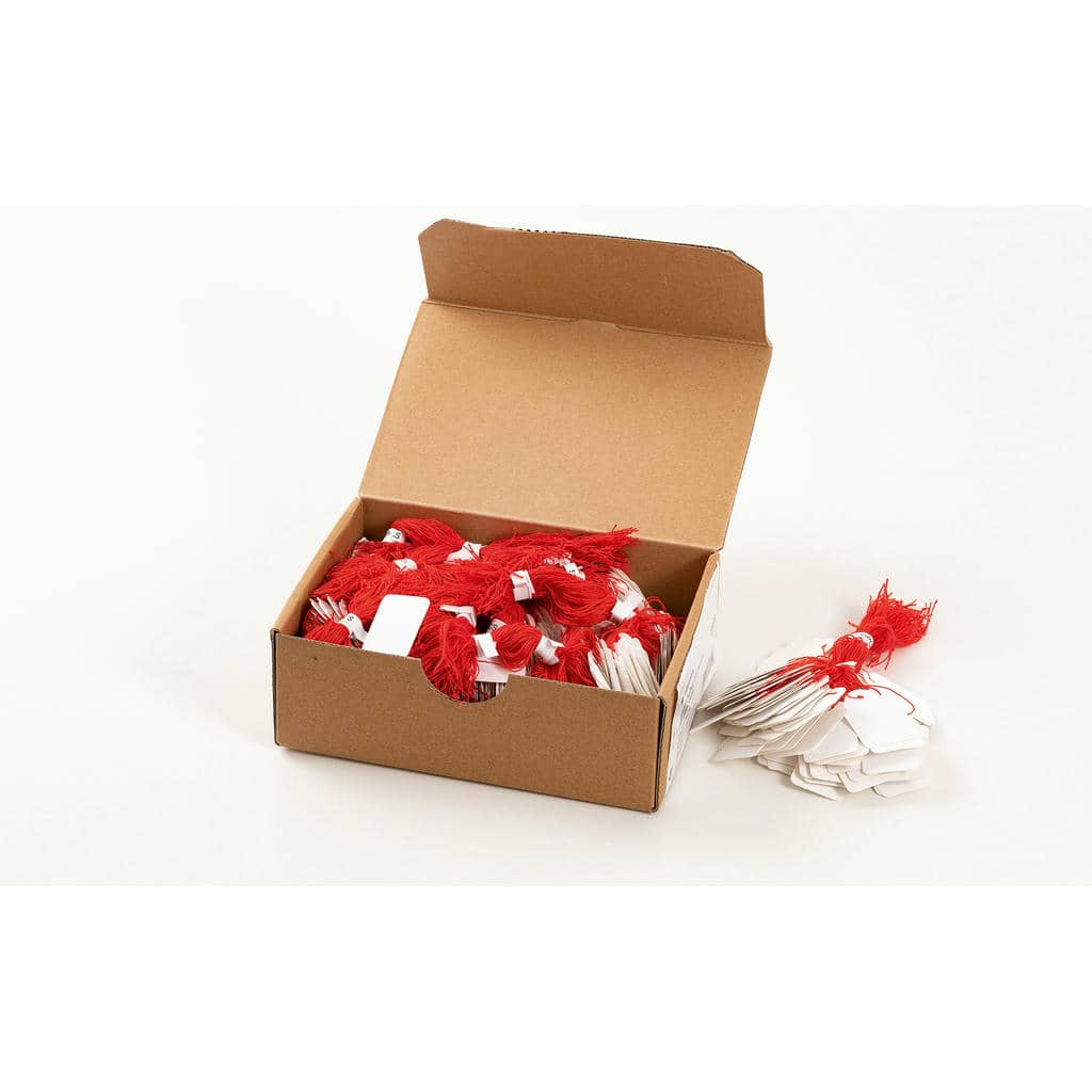 Hängeetiketten mit Faden rot, 1000 St.