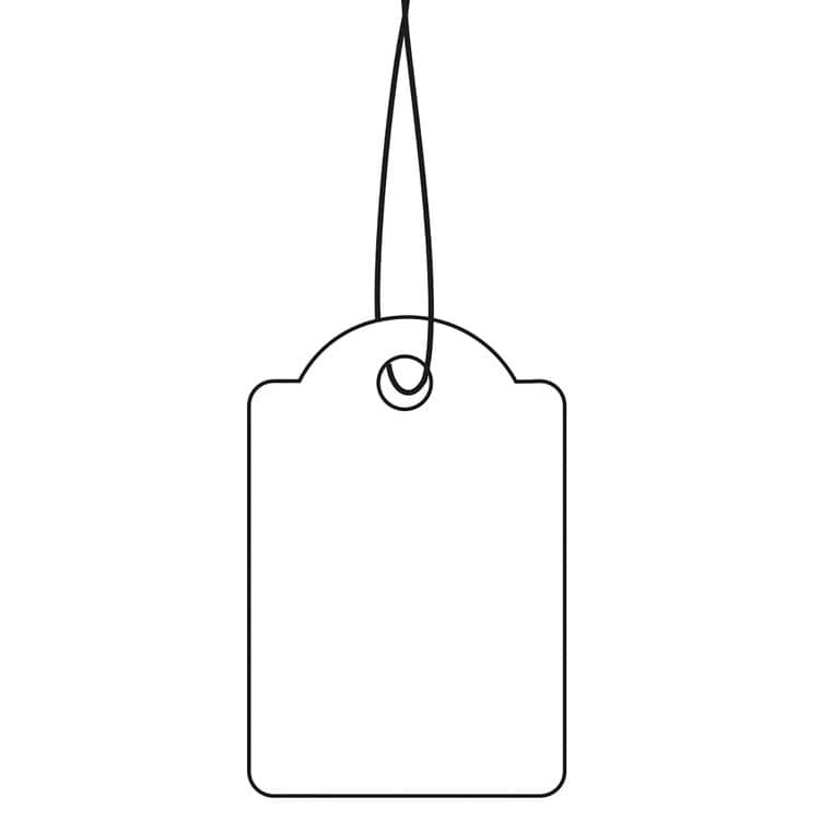 Hängeetiketten mit Faden rot, 1000 St.