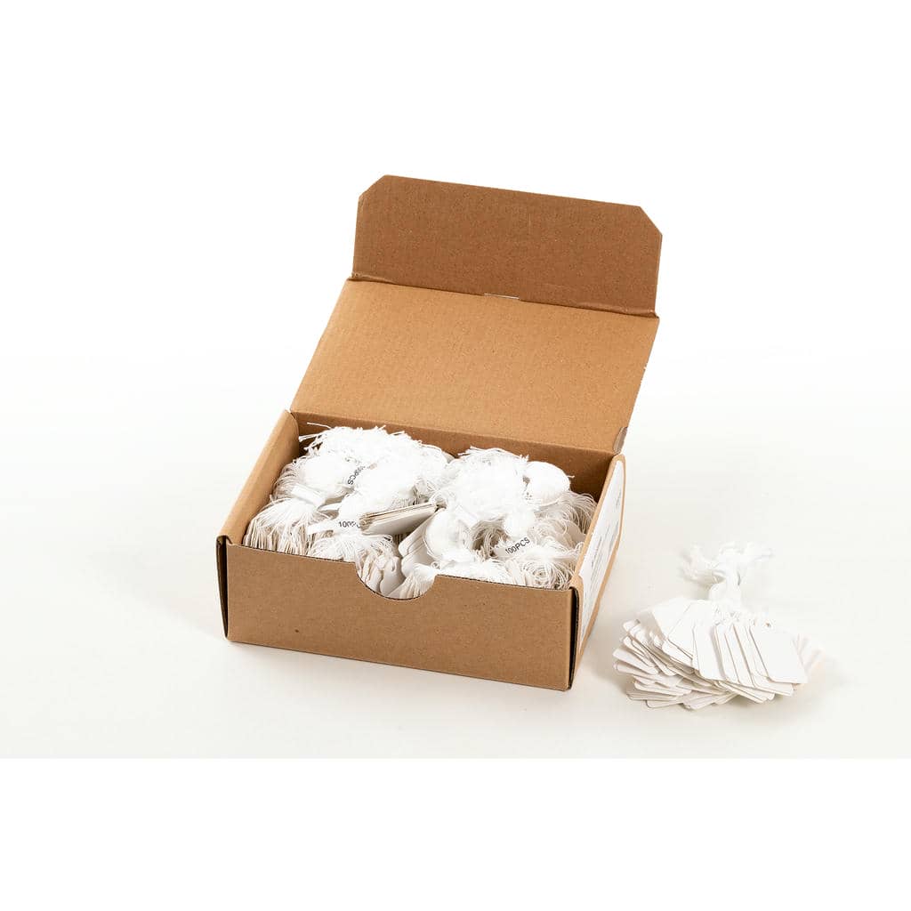 Hängeetiketten mit Faden weiß, 1000 St.