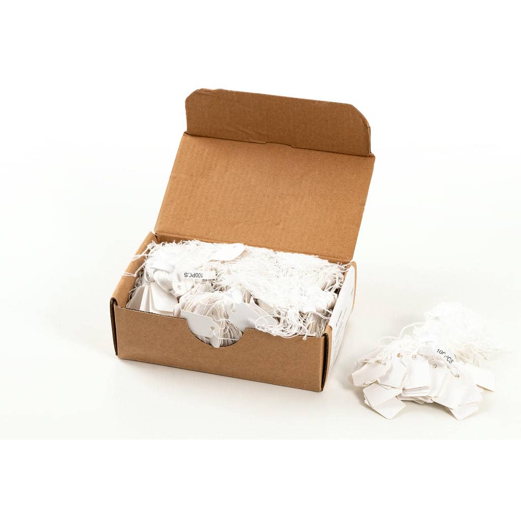 Hängeetiketten mit Faden weiß, 1000 St.