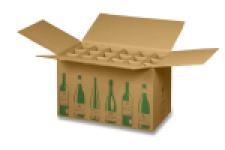 Versandkarton FÜR WEINFLASCHEN “Eco-Line“, Retail-Sets inkl. Einlage (305x212x368 mm)