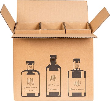 Versandkarton FÜR GINFLASCHEN, Retail-Sets inkl. Einlage (326x115x278 mm)