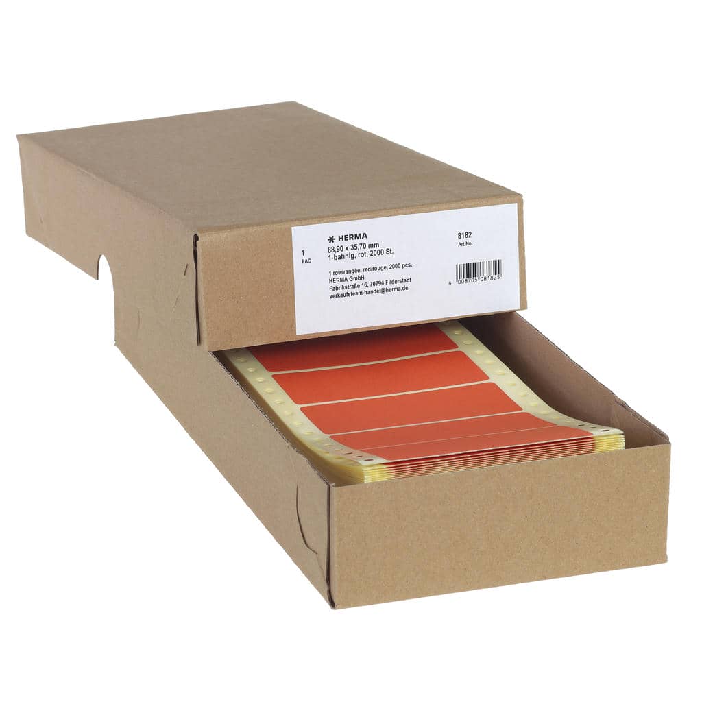 Computeretiketten endlos 1-bahnig, rot