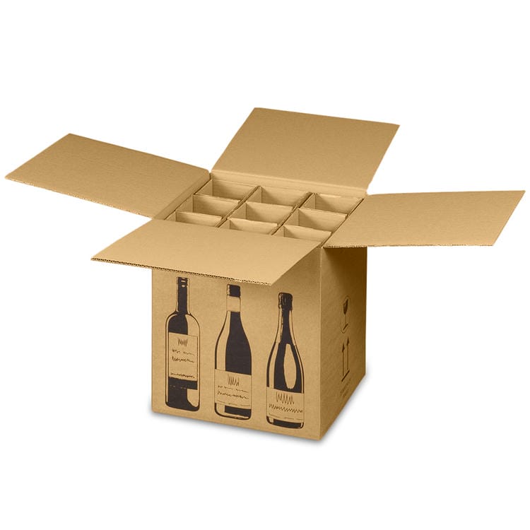 Versandkarton FÜR WEINFLASCHEN (144x144x425 mm)