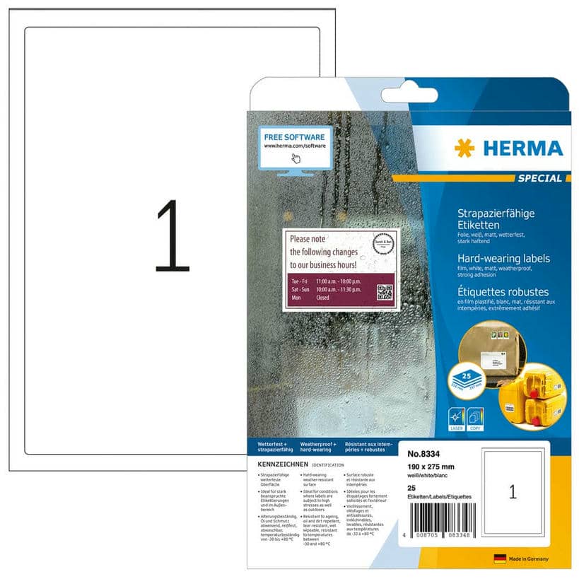 Wetterfeste Folien-Etiketten, extrem stark haftend