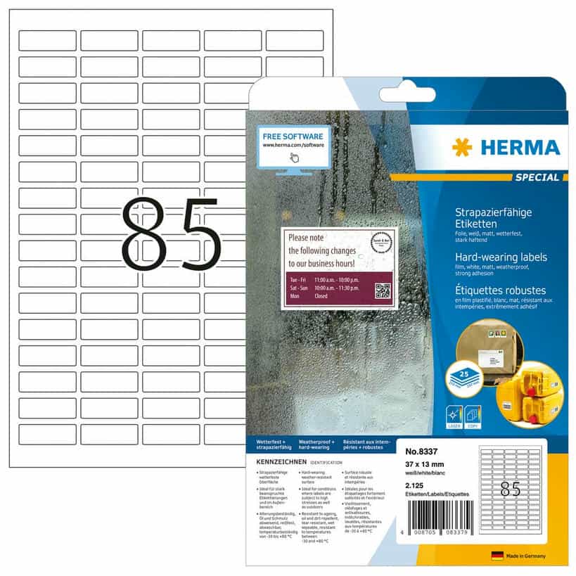 Wetterfeste Folien-Etiketten, extrem stark haftend