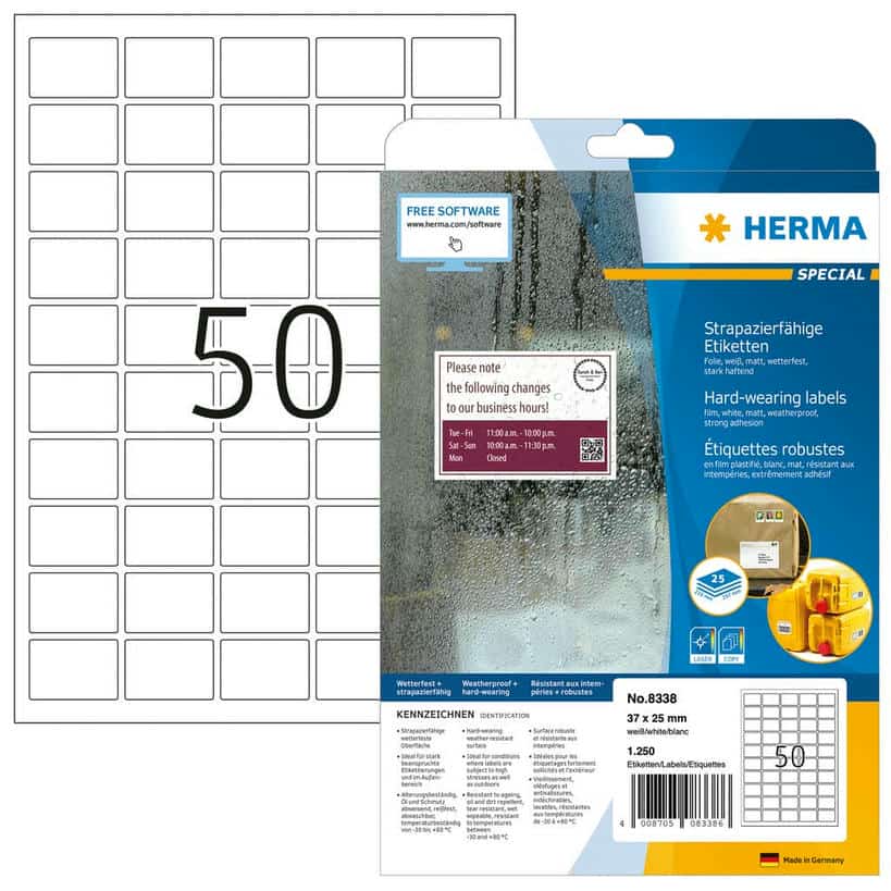Wetterfeste Folien-Etiketten, extrem stark haftend