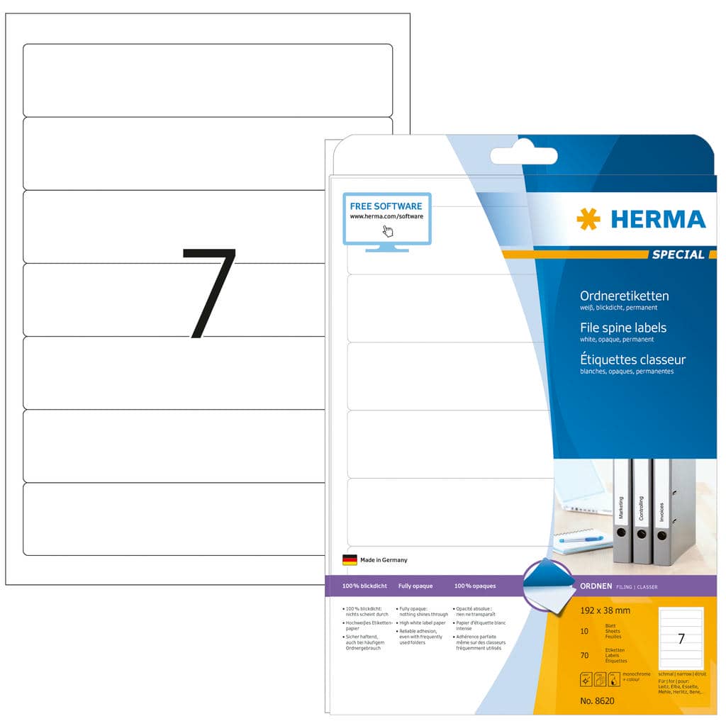 Ordner-Etiketten, blickdicht