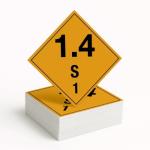 Gefahrgutetikett  „explosive Stoffe und Gegenstände“