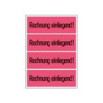 Versandzettel ""Rechnung einliegend"" leuchtrot