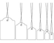 Hängeetiketten mit Faden rot, 1000 St.