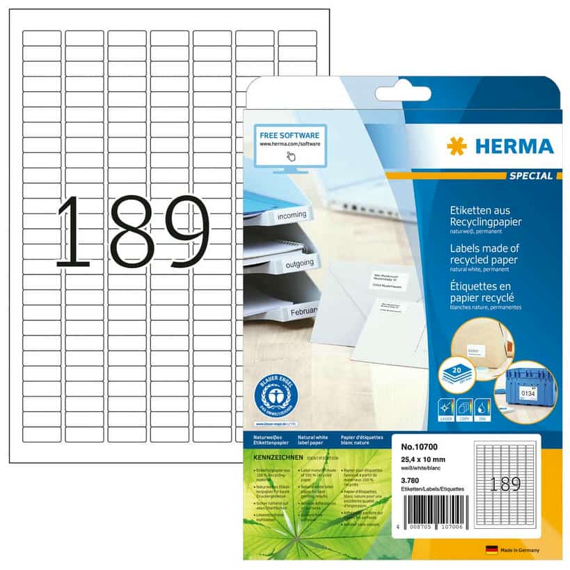 Etiketten aus Recyclingpapier 