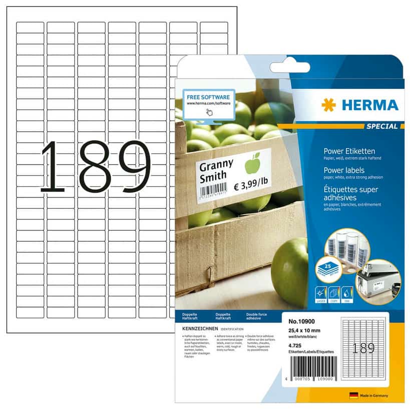 Power-Etiketten, extrem stark haftend