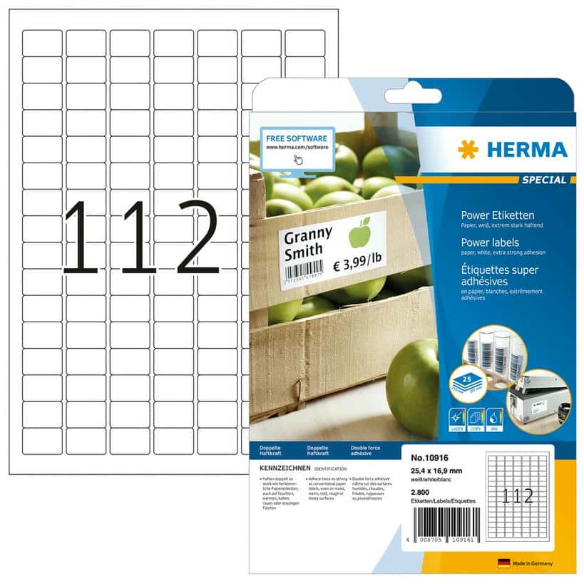 Power-Etiketten, extrem stark haftend