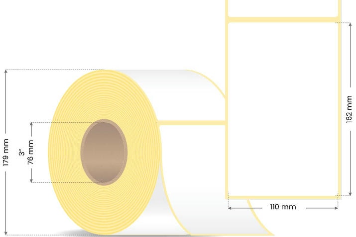 Rollenetikett Thermo ECO, 110x162 mm | 1200 Etiketten/Rolle