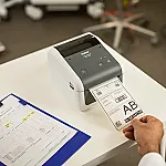 BROTHER TD-4410D, 4 Zoll, Thermodirektdruck, 203dpi, USB 2.0, seriell, grau/weiß , TD4410DXX1