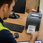 BROTHER TD-4420TN, 4 Zoll, Thermodirekt-/Thermotransferdruck, 203dpi, USB 2.0, Ethernet, seriell, grau , TD4420TNZ1