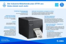 Zebra ZT111, 8 Punkte/mm (203dpi), EPL, EPLII, ZPL, ZPLII, USB, USB-Host, RS232, BT (BLE), Ethernet, ZT11142-D0E000FZ