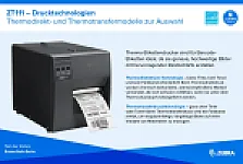 Zebra ZT111, 8 Punkte/mm (203dpi), EPL, EPLII, ZPL, ZPLII, USB, USB-Host, RS232, BT (BLE), Ethernet, ZT11142-D0E000FZ