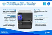 Zebra ZT231, 8 Punkte/mm (203dpi), Display, EPL, ZPL, ZPLII, USB, USB-Host, RS232, BT (BLE), Ethernet, ZT23142-T0E000FZ