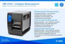 Zebra ZT231, 8 Punkte/mm (203dpi), Display, EPL, ZPL, ZPLII, USB, USB-Host, RS232, BT (BLE), Ethernet, ZT23142-T0E000FZ