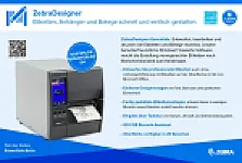 Zebra ZT231, 8 Punkte/mm (203dpi), Display, EPL, ZPL, ZPLII, USB, USB-Host, RS232, BT (BLE), Ethernet, ZT23142-T0E000FZ