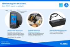 Zebra ZT231, 8 Punkte/mm (203dpi), Display, EPL, ZPL, ZPLII, USB, USB-Host, RS232, BT (BLE), Ethernet, ZT23142-T0E000FZ