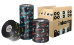 Thermotransferbänder, Inkanto, AWR 8, Wachs, 55 mm, 74 m, Außen, Schwarz
