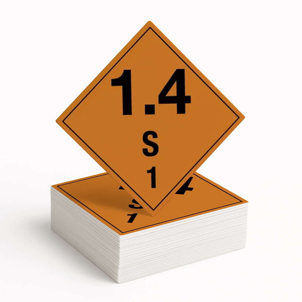 Gefahrgutetikett Klasse 1„explosive Stoffe und Gegenstände“