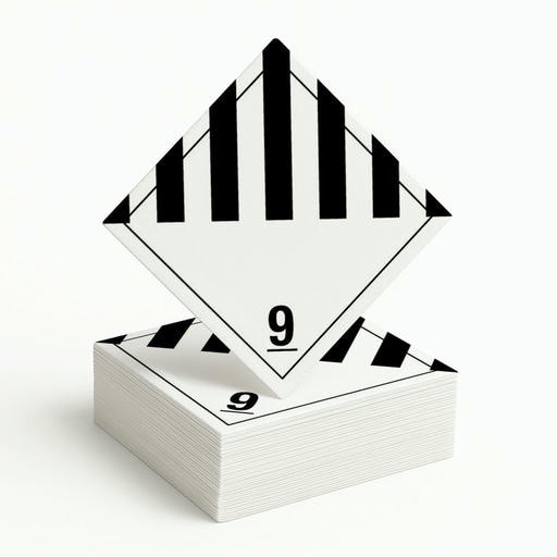 Gefahrgutetikett Klasse 9 – Verschiedene gefährliche Stoffe und Geg...