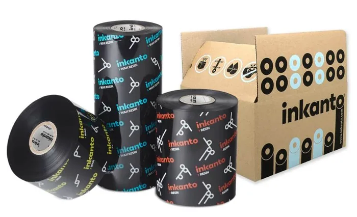 Thermotransferbänder, Inkanto, AXR 7+, Harz, 83 mm, 74 m, Außen, Schwarz