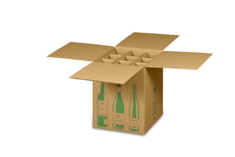 Versandkarton FÜR WEINFLASCHEN “Eco-Line“ (316x305x368 mm)