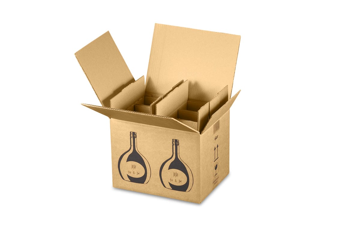 Versandkarton FÜR BOCKSBEUTEL, Retail-Sets inkl. Einlage (328x247x238 mm)