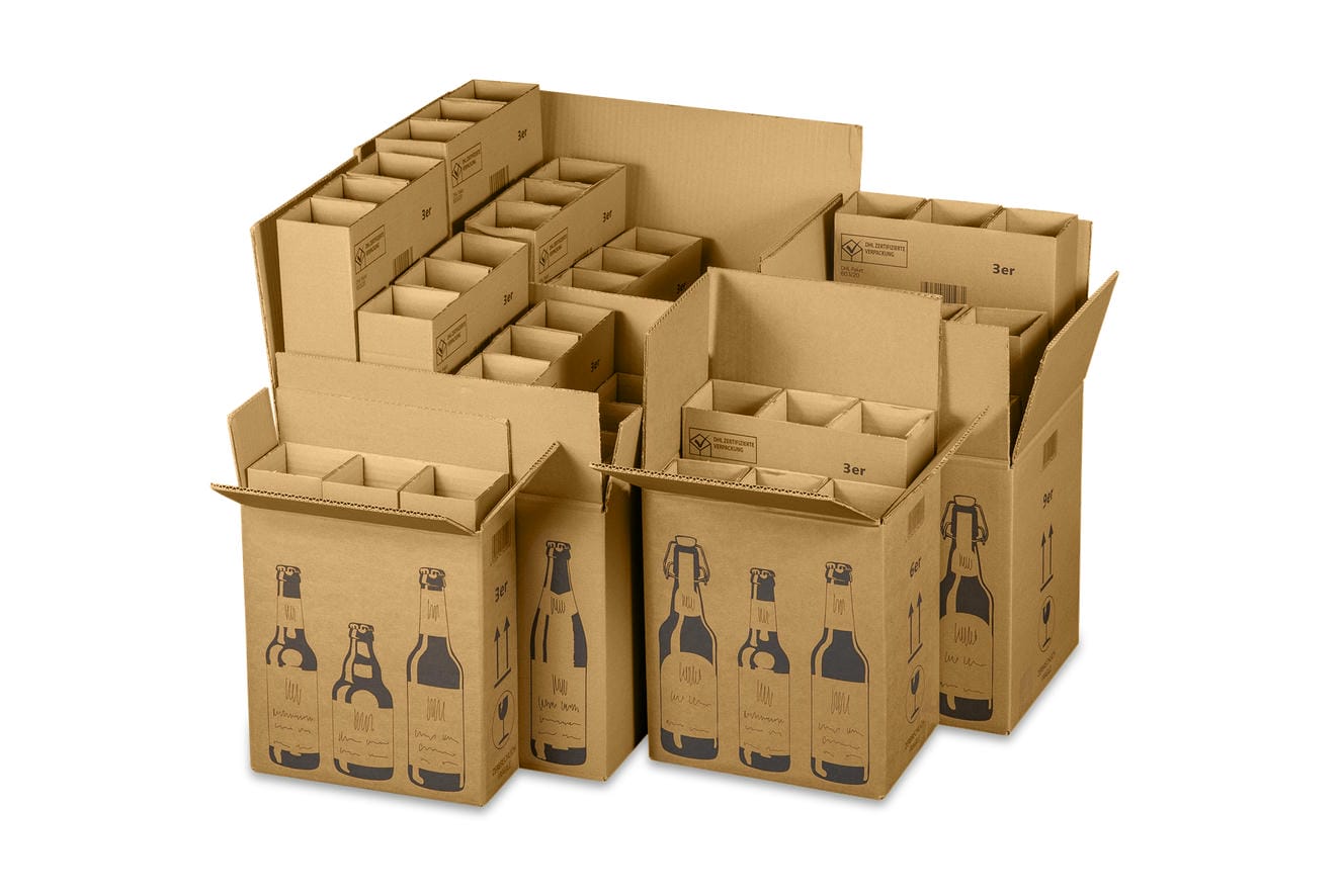Versandkarton FÜR BIERFLASCHEN, Retail-Sets inkl. Einlage (353x255x288 mm)