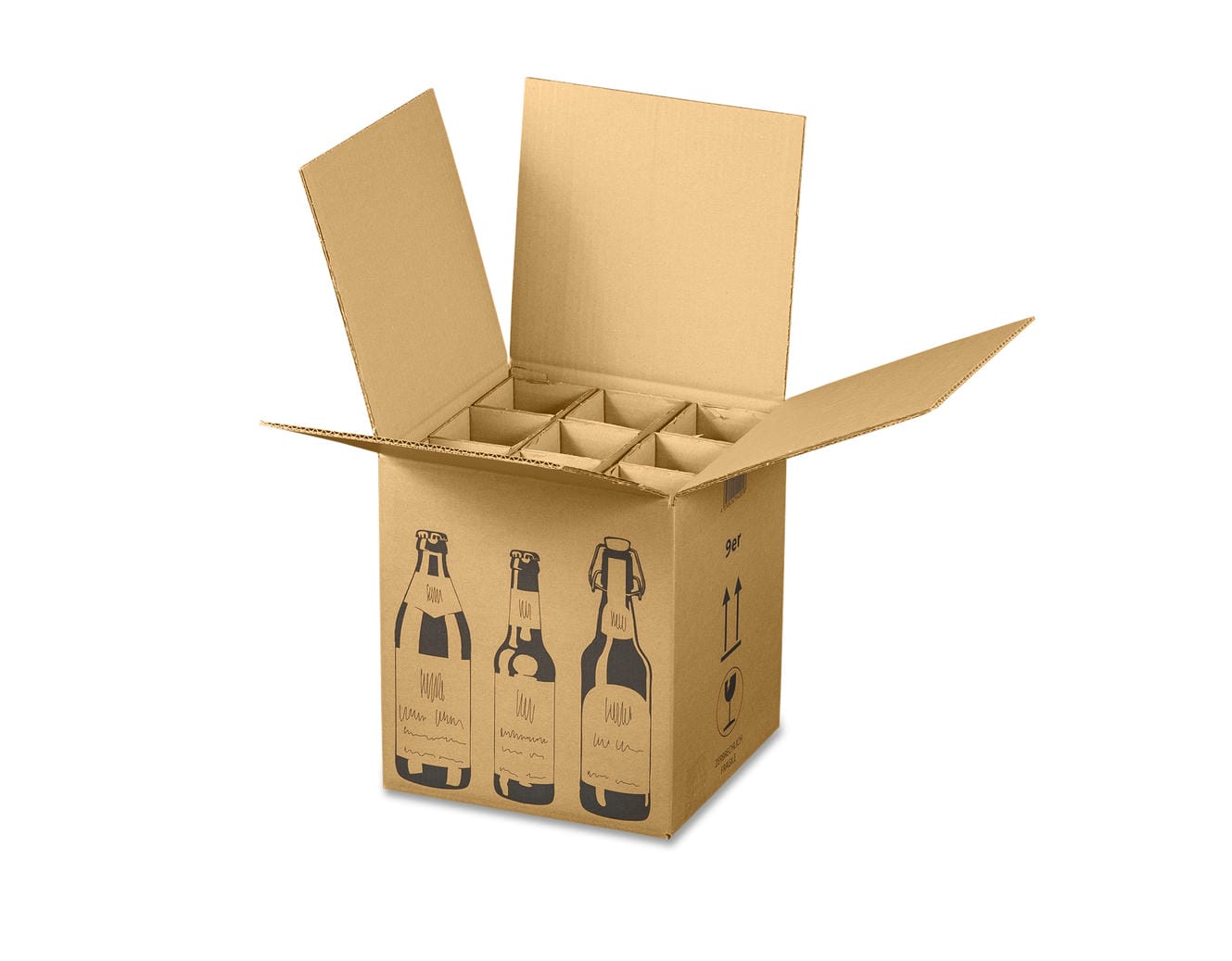 Versandkarton FÜR BIERFLASCHEN (265x255x288 mm)
