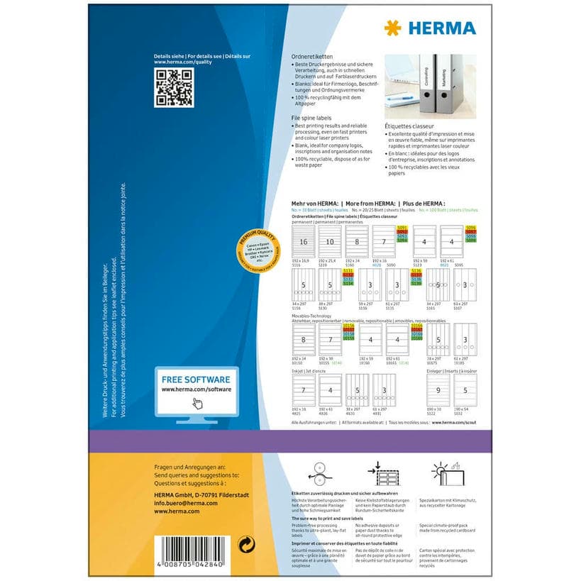 Ordner-Etiketten, blickdicht