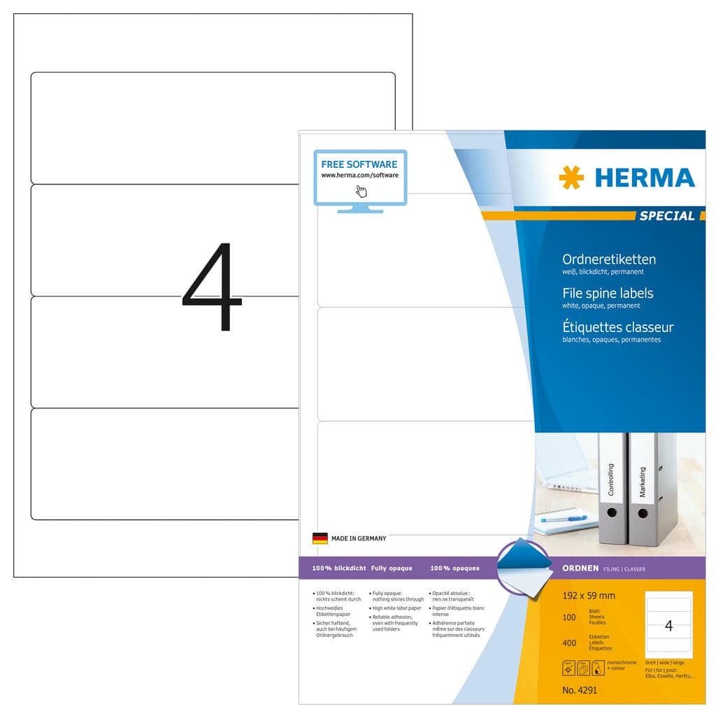 Ordner-Etiketten, blickdicht
