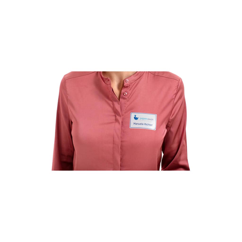 Namensetiketten, roter Rand, trennbar, Acetatseide