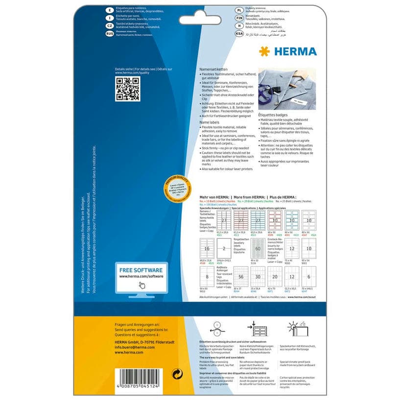Namensetiketten, rote Streifen, aus Acetatseide